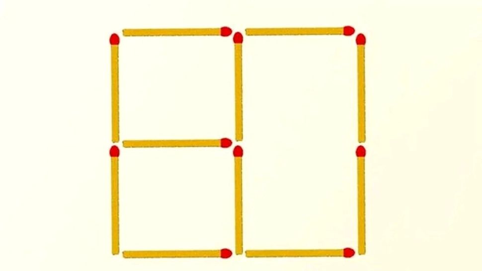 Testul IQ de joi! Ai la dispoziție doar 10 secunde pentru a muta câteva bețe de chibrit pentru a forma două pătrate