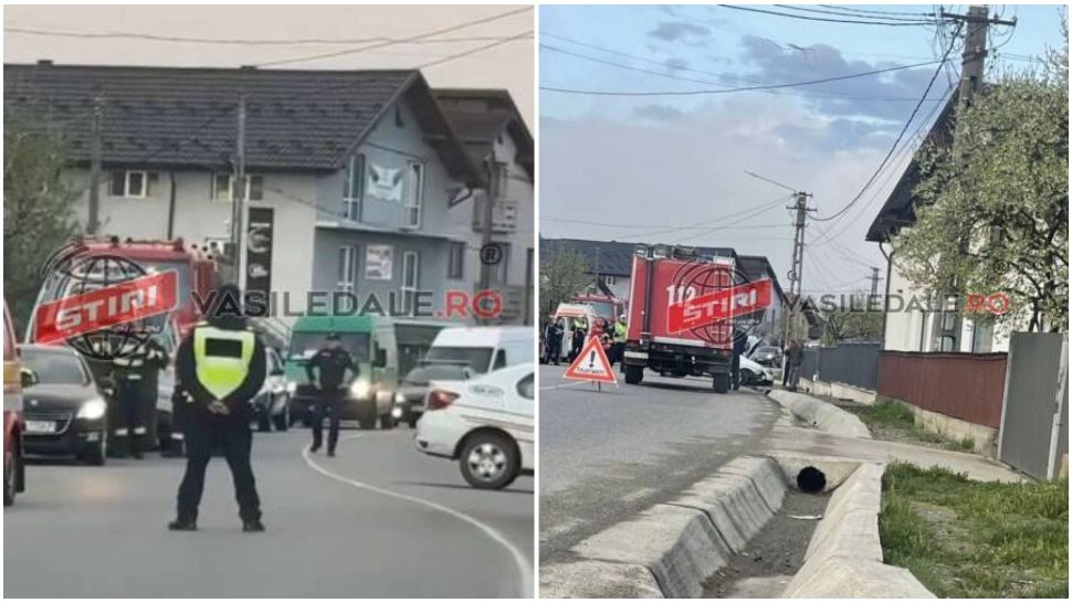 Autospecială de Poliţie, implicată într-un accident rutier grav în Maramureș. Doi polițiști au ajuns la spital 