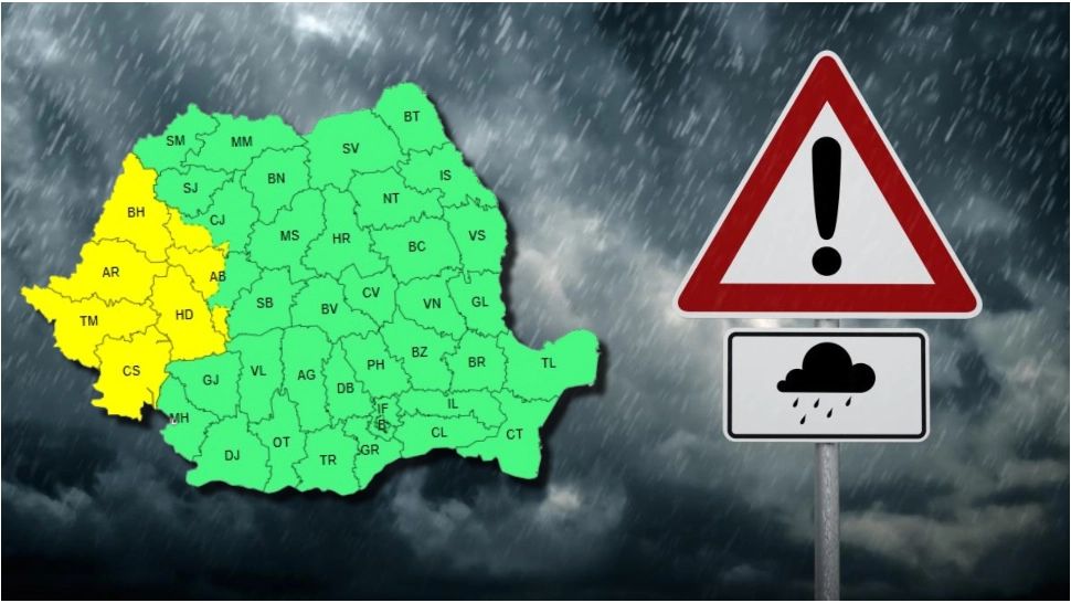 Alertă ANM de vreme rea! Cod Galben de ploi torențiale, vijelii și căderi grindină. Care sunt județele vizate 