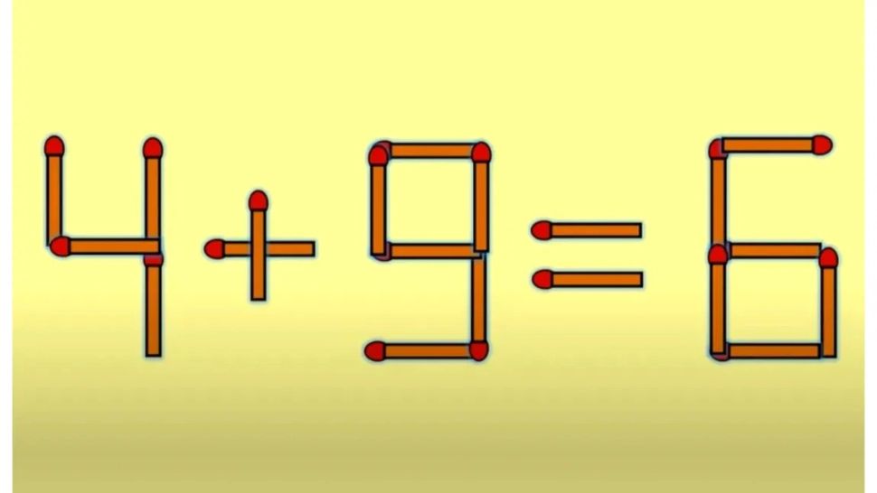 Testul IQ de marți! Doar românii SMART pot corecta 4 + 9 = 6 mutând un singur băț de chibrit