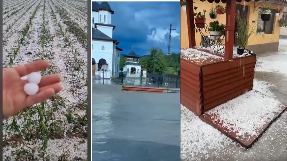 VIDEO. Ploile torențiale și grindina au făcut prăpăd în țară. În unele orase, străzile s-au transformat în râuri