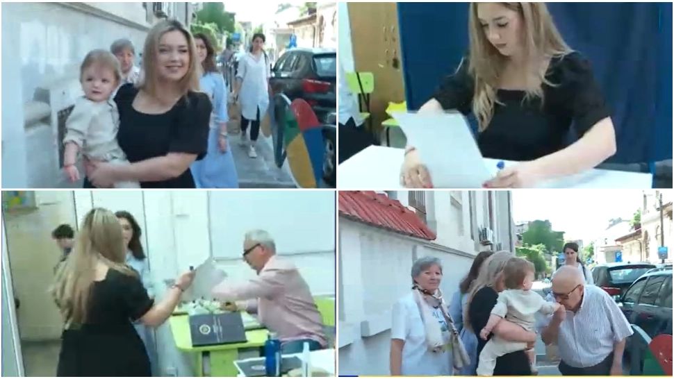 Ilinca Simion, la secția de votare împreună cu soacra sa. Motivul pentru care soții Simon au ales să voteze separat 