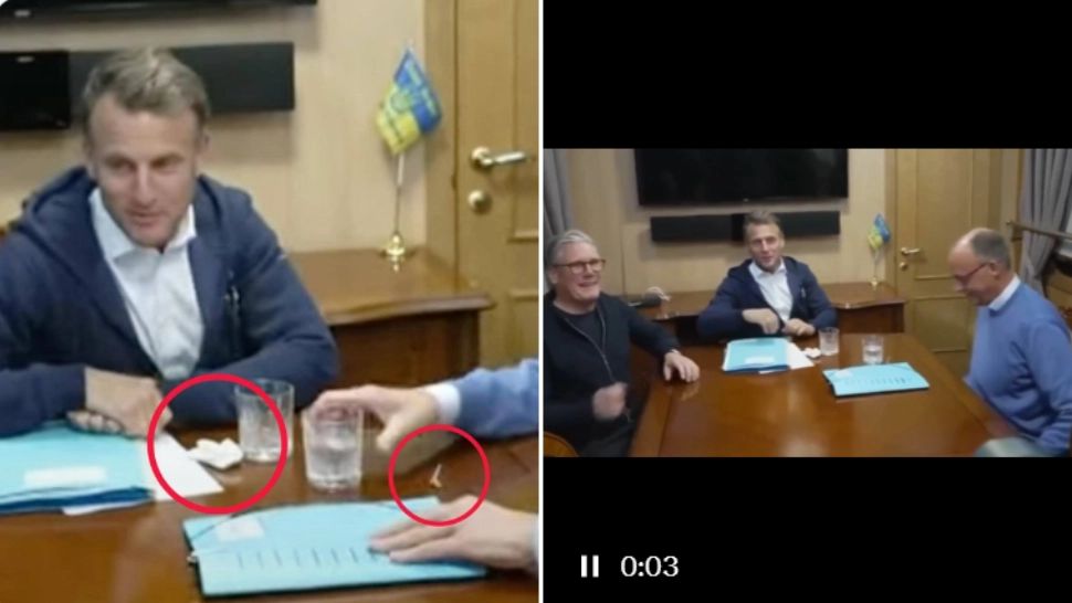 Președinția Franței dezminte dezinformarea virală cu "plicul de cocaină" din trenul cu care Macron, Starmer şi Merz au călătorit la Kiev