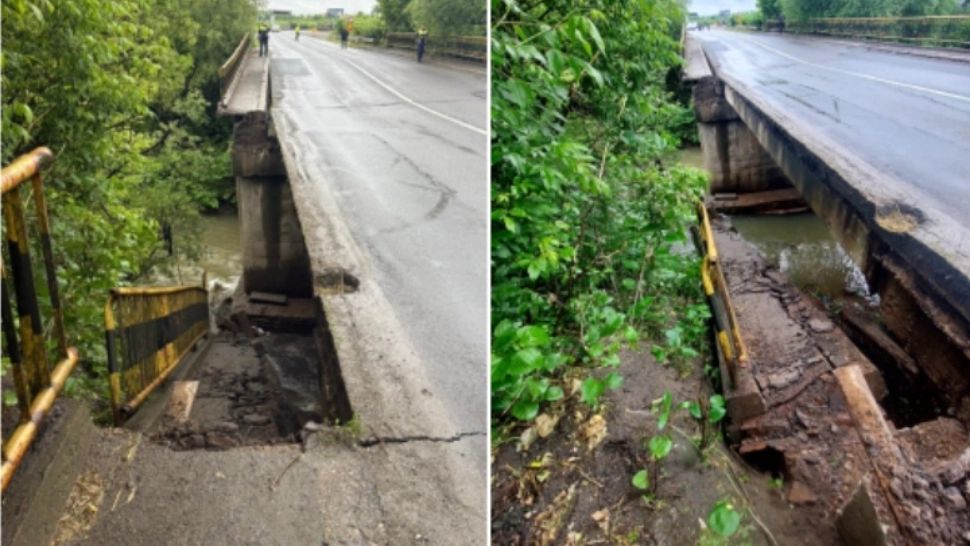 Pericol uriaș în Baia Mare. Un pod a fost rupt de ape, traficul este închis - VIDEO