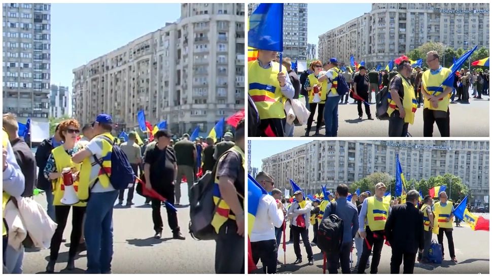 Sindicaliștii și pensionarii au protestat în fața Guvernului. Ceferiștii amenință că intră în grevă generală, după alegeri