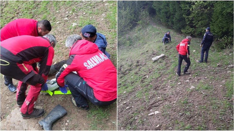 Misiune grea pentru salvamontiștii din Maramureș. Un bărbat accidentat a fost recuperat dintr-o zonă împădurită şi greu accesibilă