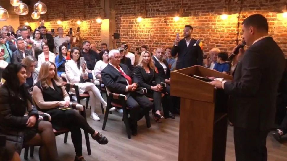 George Simion, întâlnire cu românii din Bruxelles: Orice român din diaspora este net superior oricărui Nicușor - VIDEO