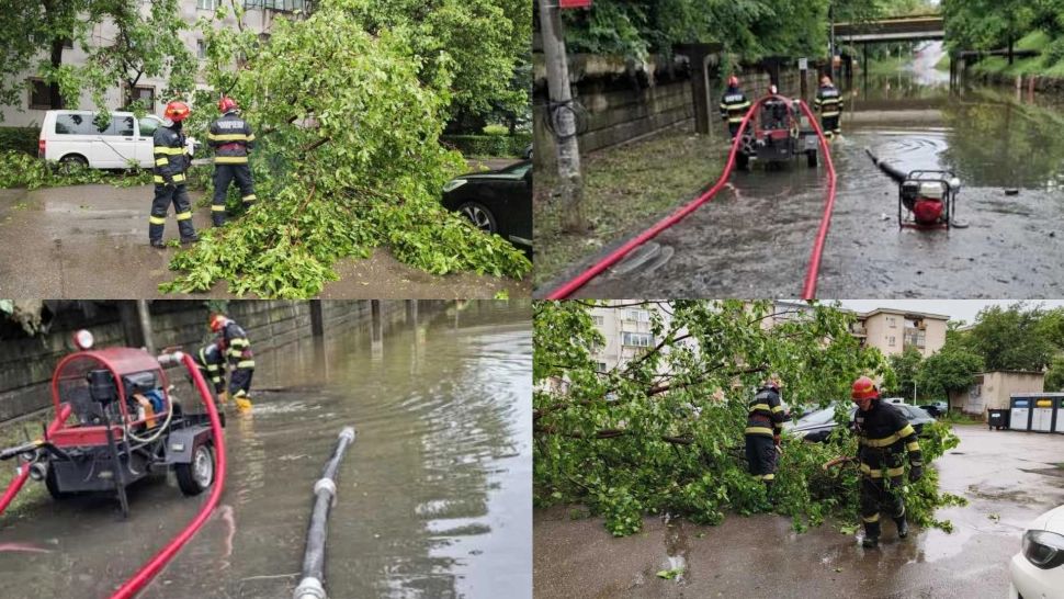Vremea rea a făcut ravagii în județul Prahova. Străzi inundate, copaci căzuți, în urma ploilor abundente