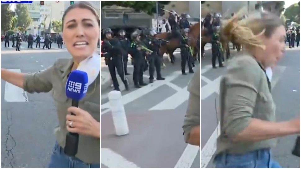 Momente de panică: jurnalistă, împușcată în timp făcea o transmisiune în direct în cadrul protestelor din Los Angeles - VIDEO
