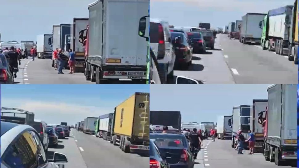 Carambol pe autostrada A1, trei TIR-uri și cinci mașini implicate. A fost activat Planul Roşu de Intervenţie