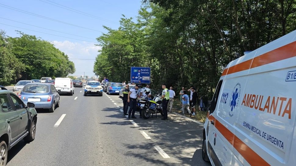 Accident în lanț pe DN 39, între Lazu și Constanța: cinci mașini implicate în carambol