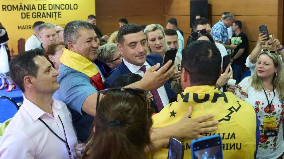 George Simion, mesaj ferm și mobilizator la întâlnirea cu românii din Madrid