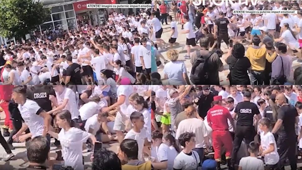 Imagini-ȘOC! Copii calcați în picioare la un cros olimpic 