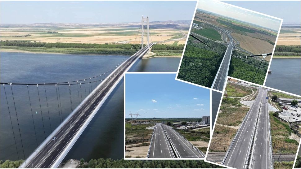 Se deschide circulația pe drumurile care fac legătura cu Podul suspendat peste Dunăre de la Brăila. Anunțul CNAIR