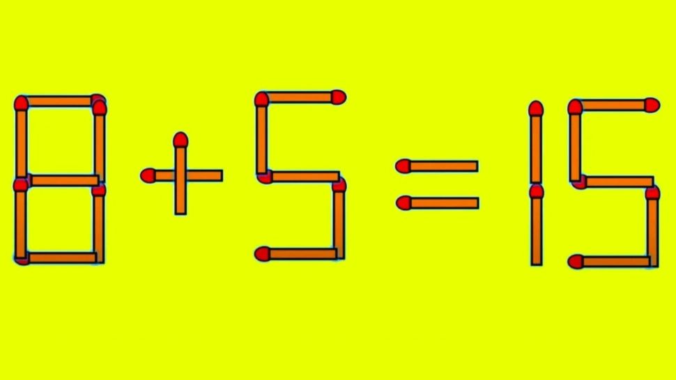 Testul IQ de marți: cum poți corecta ecuația 8 + 5 = 15 mutând un singur băț de chibrit?