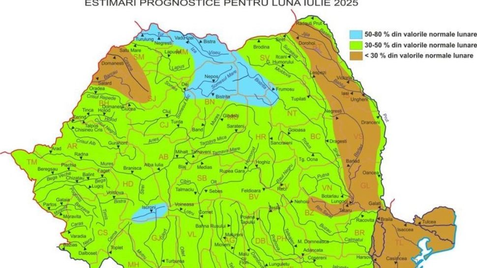 Avertisment de la hidrologi: majoritatea râurilor din România seacă în luna iulie