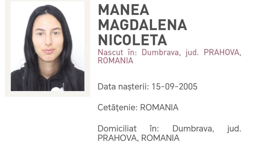 Alertă de dispariție: Magdalena are 20 de ani și este de negăsit