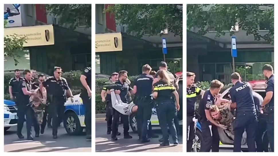 Scandal violent în centrul Bucureștiului: bărbat imobilizat de polițiști după ce și-a agresat soția în plină stradă