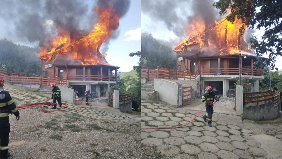 Incendiu devastator într-o stațiune plină de români. O vilă de vacanță a luat foc 