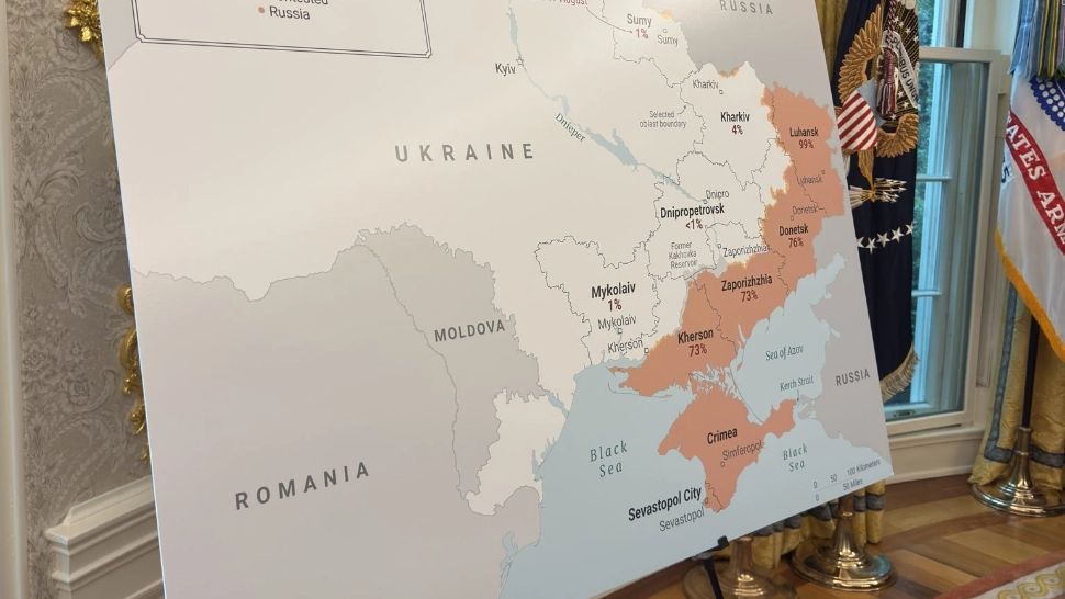 "Pământ pentru pace". Simbolistica din spatele plasării hărții Ucrainei la discuțiile din Biroul Oval: mesajul voalat transmis lui Zelenski de Trump