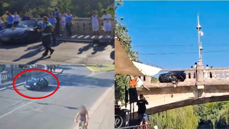 Răfuială în trafic între clanurile interlope din Timișoara! O mașină era să cadă de pe pod, iar alta a lovit un pieton -VIDEO