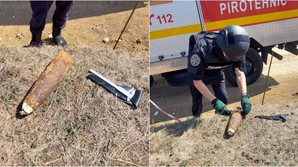 Alertă în Alba! Proiectil exploziv din Al Doilea Război Mondial, descoperit într-o localitate de lângă Cugir