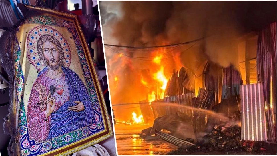 Icoană cu Iisus Hristos, intactă în urma incendiului masiv de la Dragonul Roșu. Oamenii spun că este o adevărată minune 