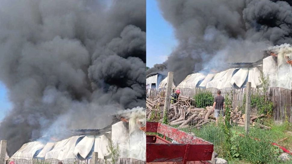 Incendiu de proporții la un service auto din județul Brașov! A fost emis un mesaj RO-Alert 