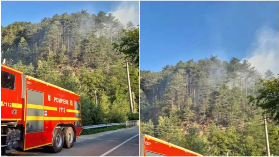 Incendiu de proporții în Caraș-Severin. Ard aproximativ 10 hectare de vegetație uscată 