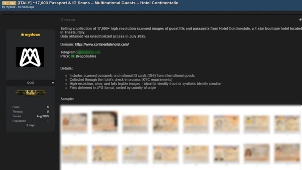 Alertă de securitate cibernetică în Italia: aproape 100.000 de documente de identitate ale turiștilor, furate din serverele unor hoteluri și vândute pe dark web