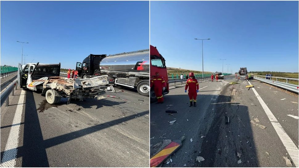 Trei persoane care efectuau lucrări pe A1 au murit după ce au fost lovite de un TIR. Traficul rutier, blocat pe sensul Deva-Sibiu