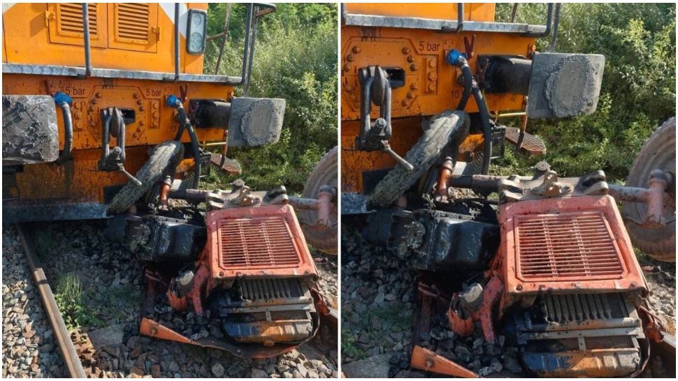 Accident feroviar grav în Botoșani. Bărbat rănit după ce un tren de călători a lovit un tractor cu remorcă