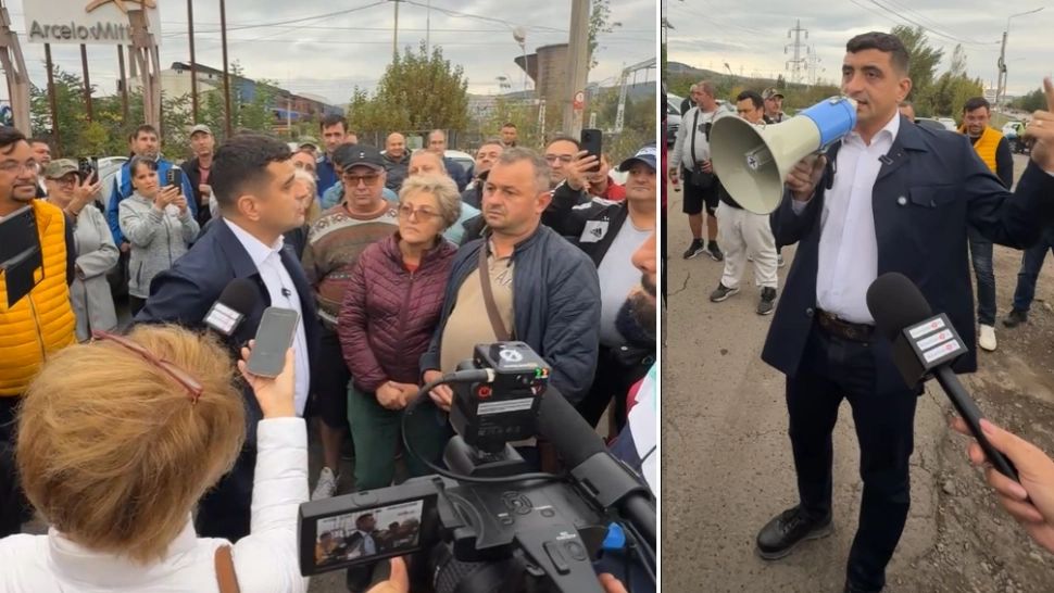 George Simion, mesaj de forță din mijlocul disponibilizaților de la Combinatul siderurgic Hunedoara: Să vină Bolojan să vă rezolve problema - VIDEO