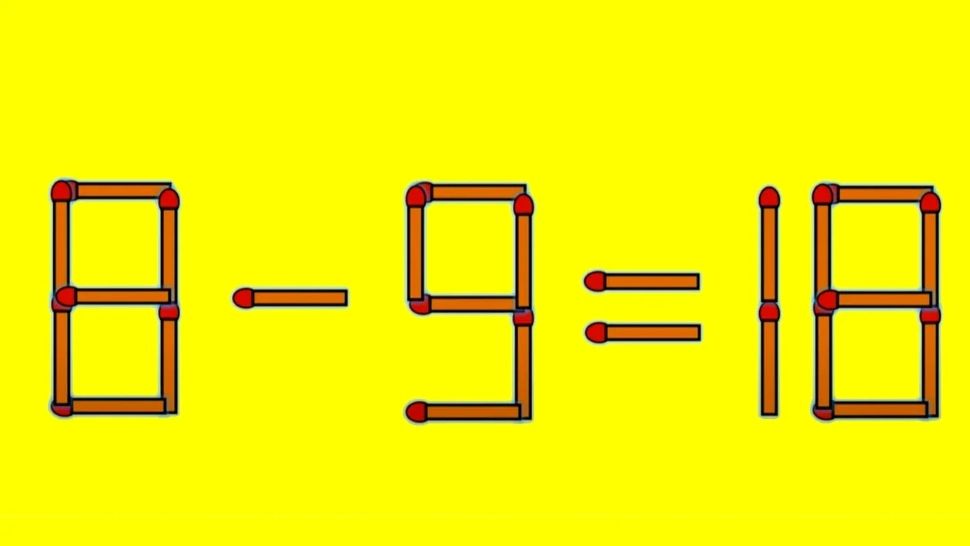 Test IQ cu bețe de chibrit pentru genii! În cât timp poți corecta 8-9=18?