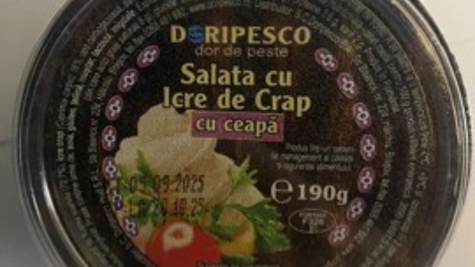 Alertă alimentară: salată de icre de crap retrasă de la vânzare din cauza suspiciunii de Listeria
