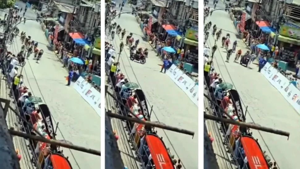 Incident șocant la Turul Venezuelei: o motocicletă a poliției s-a izbit de cicliști în plină cursă