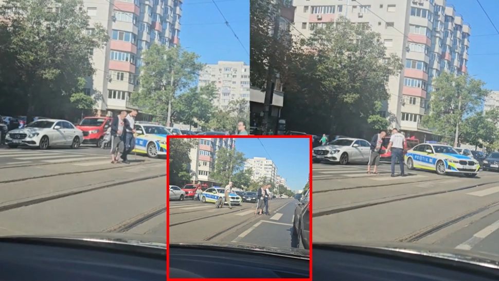 Gestul impresionant făcut de un polițist de la Brigada Rutieră București pentru un bătrân aflat în dificultate. ”Mai avem o șansă, hai România” - VIDEO 
