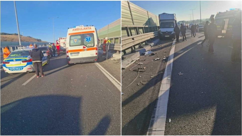 Trafic blocat pe un drum intens circulat din Olt. Două autoutilitare și un TIR, implicate într-un accident soldat cu trei victime