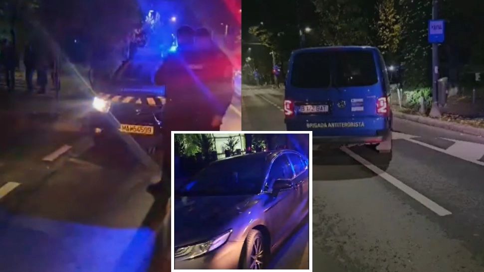  Incident halucinant în Capitală. Un șofer drogat a intrat cu mașina în poarta Ambasadei Rusiei - VIDEO