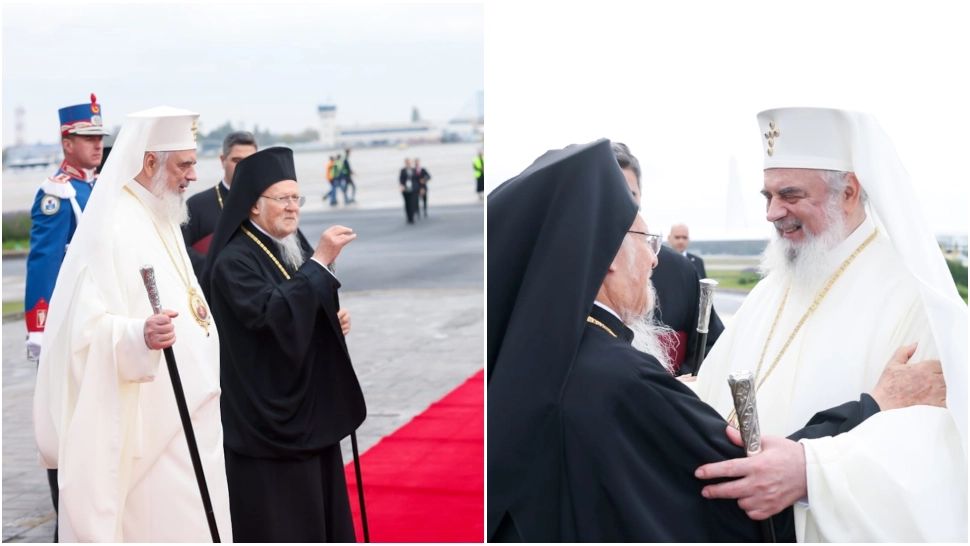 Patriarhul Bartolomeu a sosit în România. ”Edificarea şi sfinţirea picturii Catedralei, împlinirea unui ideal naţional”