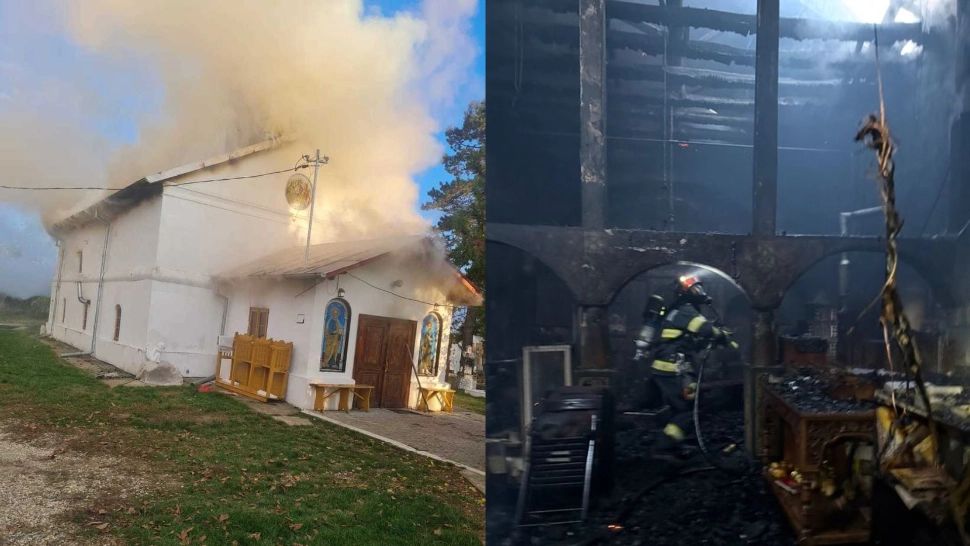 Incendiu de proporții în județul Prahova. O biserică a fost mistuită de flăcări 