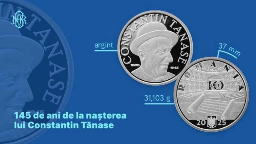 BNR lansează o monedă de argint care marchează 145 de ani de la nașterea lui Constantin Tănase