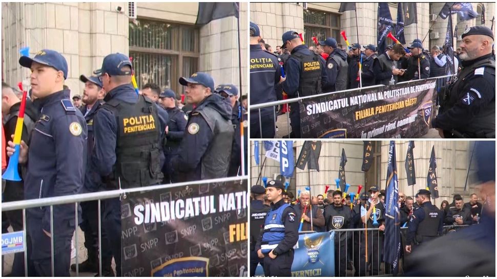 Protest de amploare în fața Ministerului Justiției. Reformele făcute peste noapte au scos mii de polițiști în stradă 