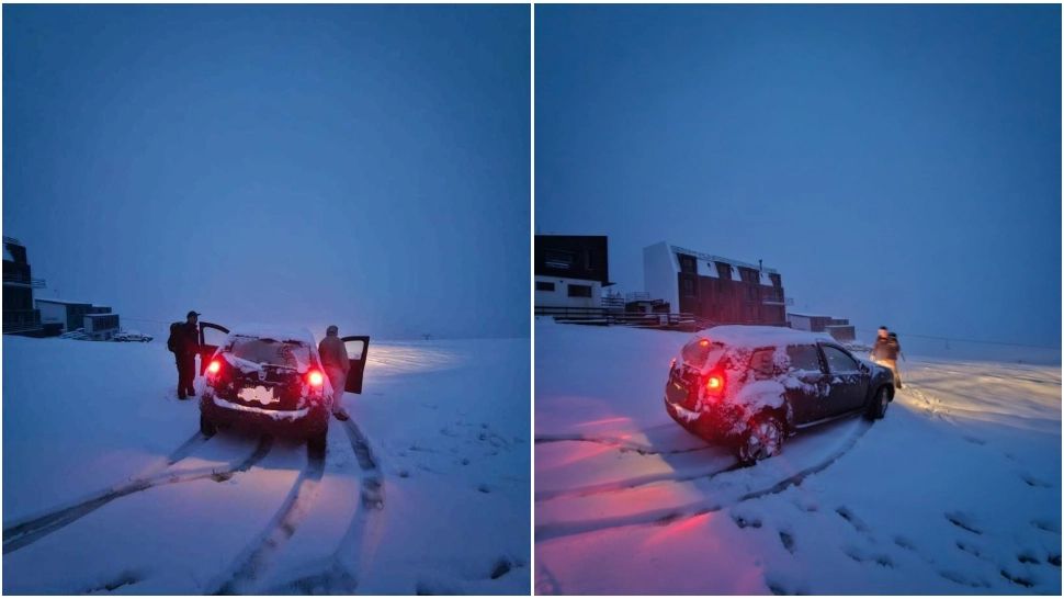 Cinci persoane salvate de jandarmii montani din Parâng. Mașinile lor au rămas blocate în zăpadă