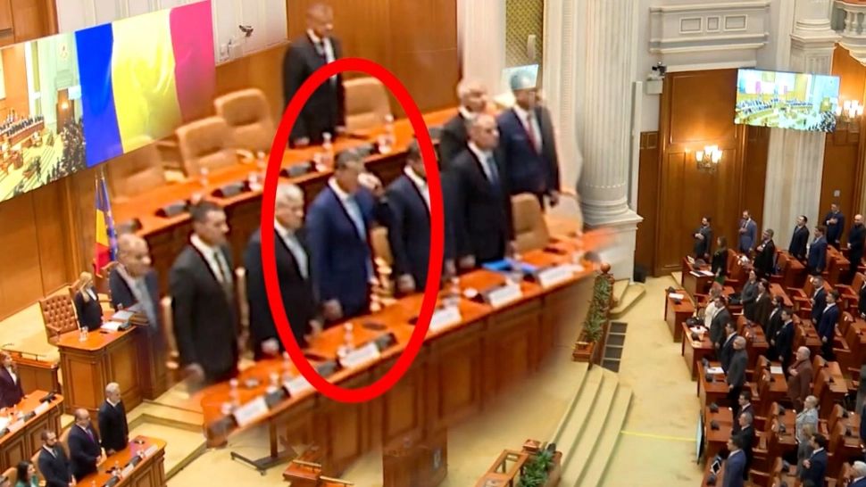 Ionuț Moșteanu, ministrul fără școală, soarbe din cafea în timpul intonării imnului. Rezistul își „asasizează” fără milă demnitatea