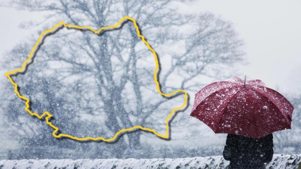 Alertă ANM. Cod galben de ploi abundente, lapoviță și ninsoare, până duminică dimineață. HARTA zonelor vizate 