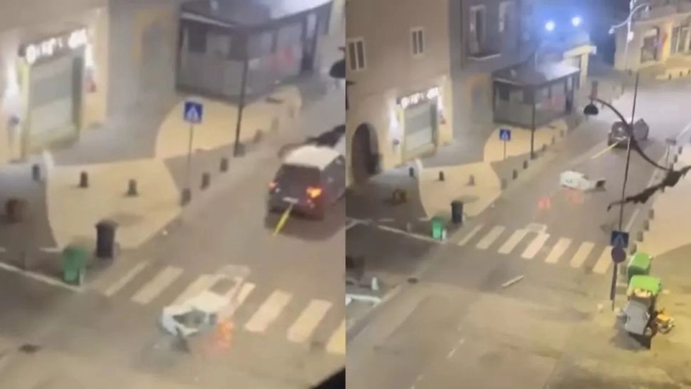 Imagini inedite în Italia: bancomat smuls cu o mașină și târât pe străzi în timpul unui jaf