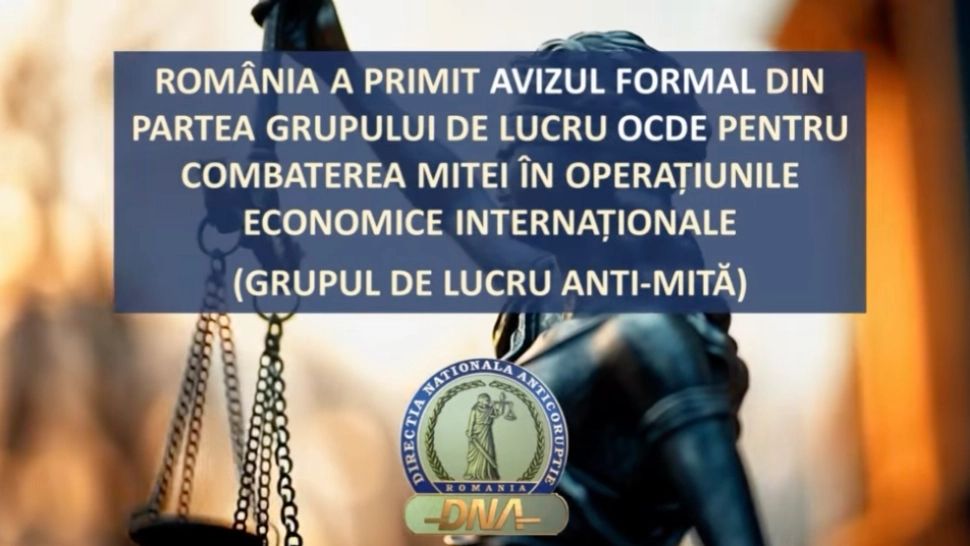 România a primit avizul formal al Grupului de lucru anti-mită al OCDE