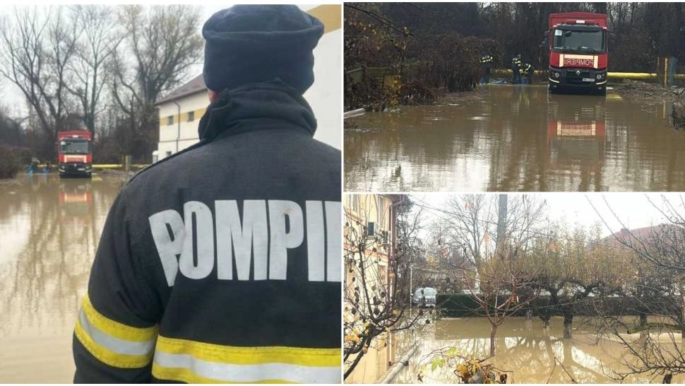 Municipiul Pitești, sub ape. Mai multe curți au fost inundate după ce Râul Doameni și-a ieșit din matcă 