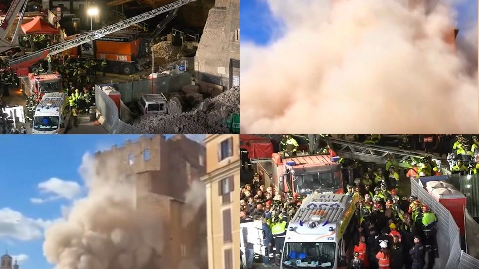 Muncitorul român scos de sub dărâmături după 11 ore a murit. Misiune de salvare contracronometru în centrul Romei 